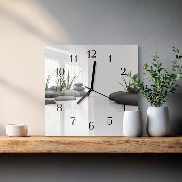 Skleněné hodiny na stěnu Kamenné lázně zskc-30x30-00170887