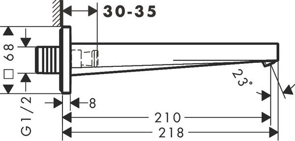 Hansgrohe Tecturis E Vanový výtok, chrom 73410000