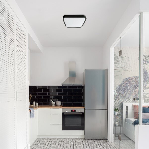 RABALUX 71434 Alenzo stropní svítidlo 420x420mm LED 36W/2300lm 3000-6000K IP44 černá, stmívatelné, dálkový ovladač