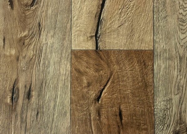 Breno PVC GREENLINE Hunter Oak 043 – hnědé dřevo, šíře 400 cm