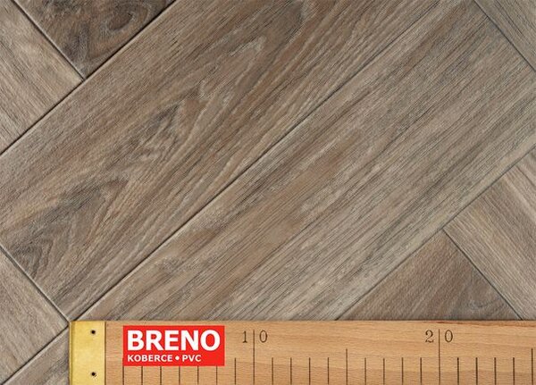 Breno PVC GREENLINE Estate Oak 0601 – parkety rybí kost, šíře 400 cm
