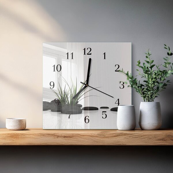 Skleněné hodiny na stěnu Kameny zskc-30x30-00170899