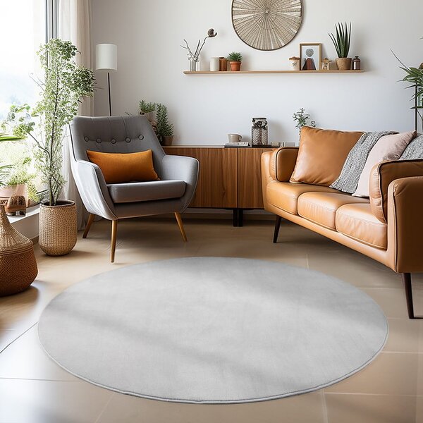 Světle šedý pratelný kulatý koberec ø 120 cm Sky – Ayyildiz Carpets