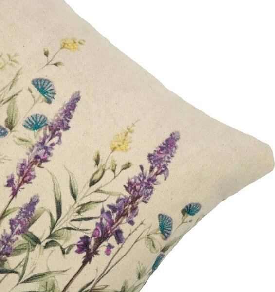 Béžový polštář s divokými květy Wild Flowers - 40*60*10cm - Mars & More