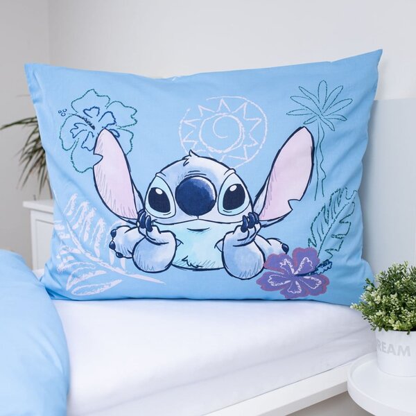 Modré bavlněné dětské povlečení na jednolůžko 140x200 cm Lilo and Stitch "Wave" – Jerry Fabrics