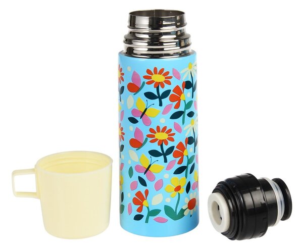Modrá/krémová dětská termoska 350 ml Butterfly Garden – Rex London