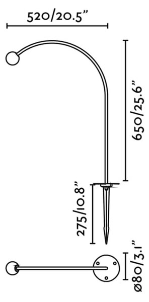 Faro Cuca LED sloupkové venkovní obloukové svítidlo IP65 24V 1193lmBeacon – pevná instalace