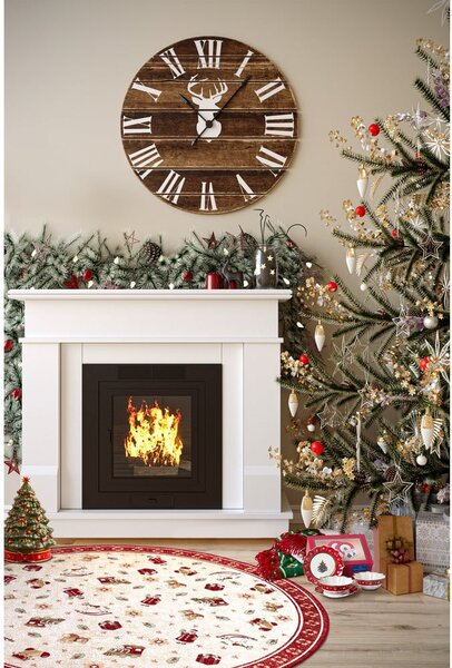 Červený kulatý koberec s vánočním motivem s příměsí bavlny ø 160 cm Toy's Delight Red Christmas – Villeroy&Boch