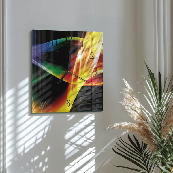 Skleněné hodiny na stěnu Abstrakce zskc-30x30-00170951