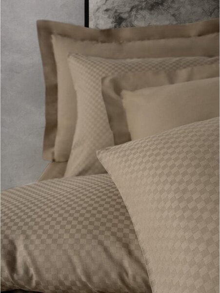 Hnědé povlečení na jednolůžko z bavlny Renforcé 140x200 cm Checkered – Mila Home Luxury