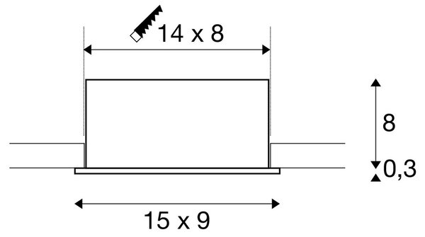LA 1007559 KADUX stropní zápustné svítidlo, double, 3000 K, 38°, IP 20, čtvercové, černá - BIG WHITE (SLV)