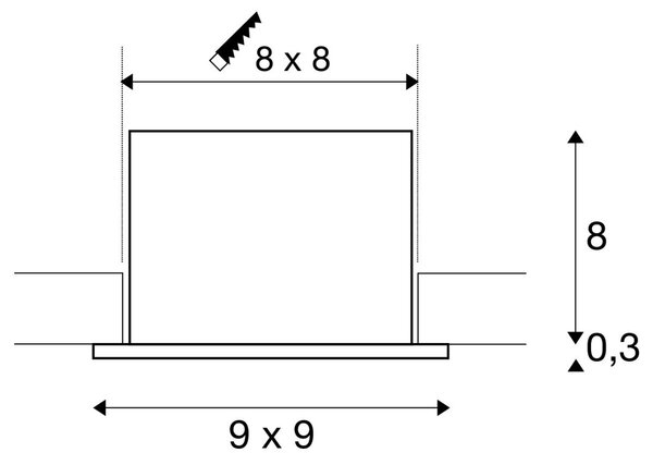 LA 1007552 KADUX stropní zápustné svítidlo, 3000 K, 38°, IP 20, čtvercové, bílá - BIG WHITE (SLV)