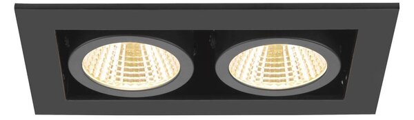 LA 1007559 KADUX stropní zápustné svítidlo, double, 3000 K, 38°, IP 20, čtvercové, černá - BIG WHITE (SLV)
