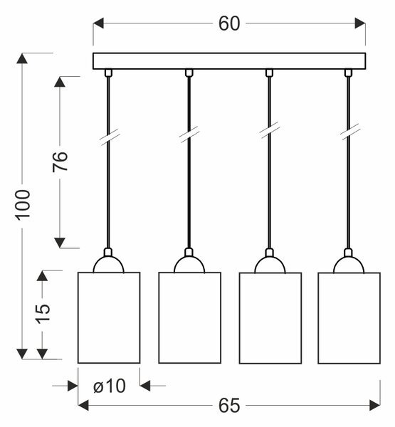 Candellux Černo-hnědý závěsný lustr Bistro pro žárovku 4x E27 34-00552