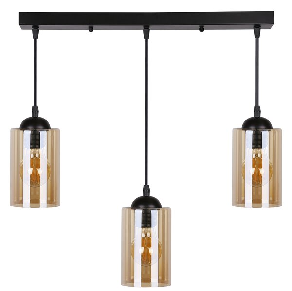 Candellux Černo-hnědý závěsný lustr Bistro pro žárovku 3x E27 33-00545