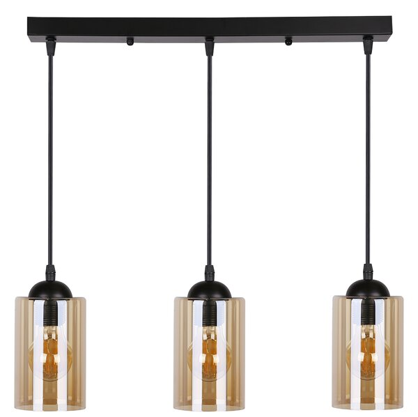 Candellux Černo-hnědý závěsný lustr Bistro pro žárovku 3x E27 33-00545