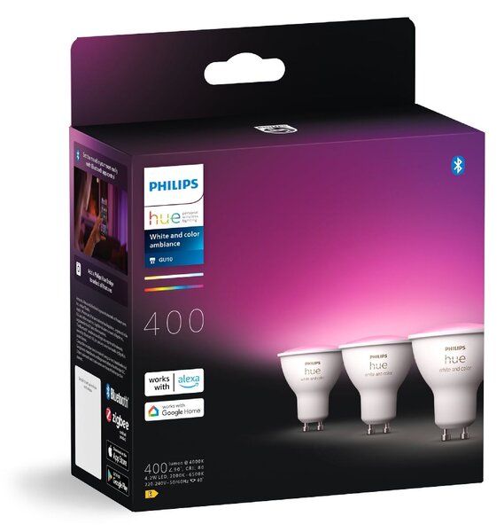 Hue WACA sada 3x žárovka LED GU10 4,2W 400lm 2000-6500K RGB CRI80 IP20