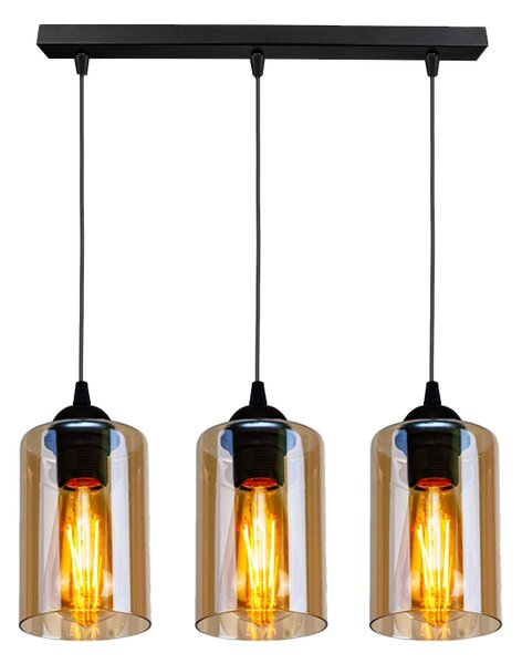 Candellux Černo-hnědý závěsný lustr Bistro pro žárovku 3x E27 33-00545