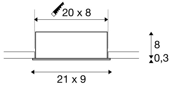 LA 1007568 KADUX stropní zápustné svítidlo, triple, 3000 K, 38°, IP 20, čtvercové, bílá - BIG WHITE (SLV)