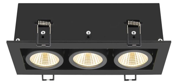 LA 1007567 AKCE - KADUX stropní zápustné svítidlo, triple, 3000 K, 38°, IP 20, čtvercové, černá - BIG WHITE (SLV)