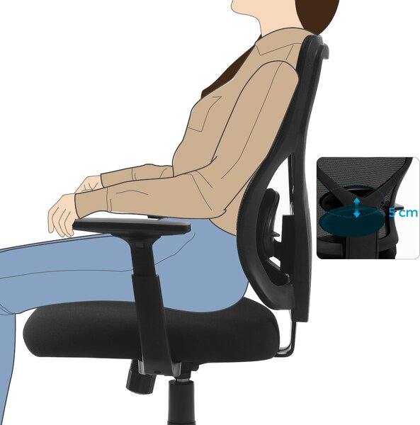 OTOČNÁ ŽIDLE, síťovina, netkaná textilie, černá Boxxx - Online Only kancelářské židle, Online Only