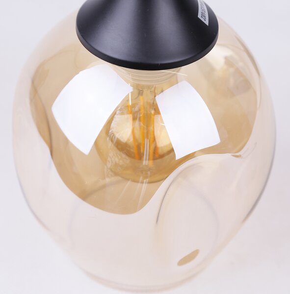 Candellux Černo-hnědý závěsný lustr Aspa pro žárovku E27 31-00583