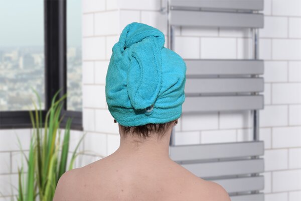 Rychleschnoucí turban na vlasy RENA tyrkysový