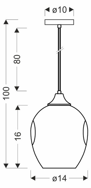 Candellux Černo-hnědý závěsný lustr Aspa pro žárovku E27 31-00583