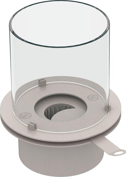 Kulatý hořák se skleněným krytem pro bioetanolový krb, nerezový biokrb, 1,5 l, průměr 25 cm