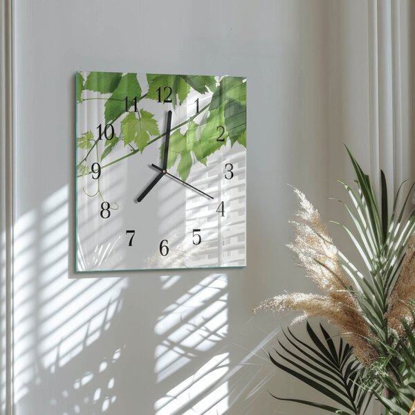 Skleněné hodiny na stěnu Listy zskc-30x30-00170993