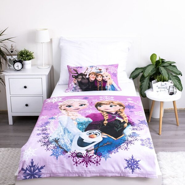 Bavlněné dětské povlečení do postýlky 100x135 cm Frozen "Purple" – Jerry Fabrics