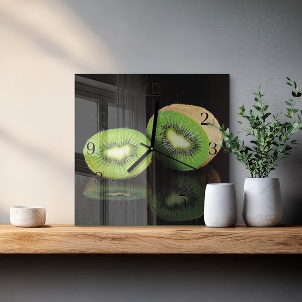 Skleněné hodiny na stěnu Kiwi zskc-30x30-00170996