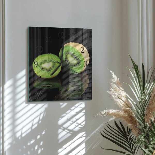 Skleněné hodiny na stěnu Kiwi zskc-30x30-00170996