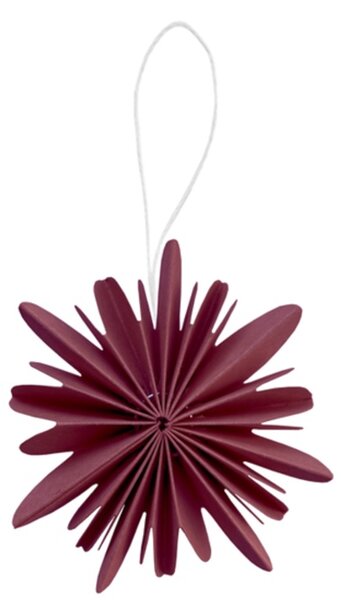 Noordliving Papírová ozdoba Simple Snowflake - Wine Red NL139