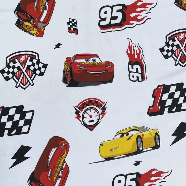 Napínací bavlněné dětské prostěradlo 90x200 cm Cars "McQueen" – Jerry Fabrics