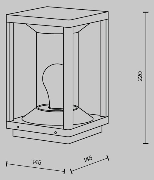 M O452FL-01GF Venkovní svítidlo Cell E27 15W IP54 černý hliník/plast - MAYTONI