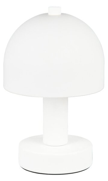Bílá stolní lampa se skleněným stínidlem (výška 19 cm) Glenn – Reality