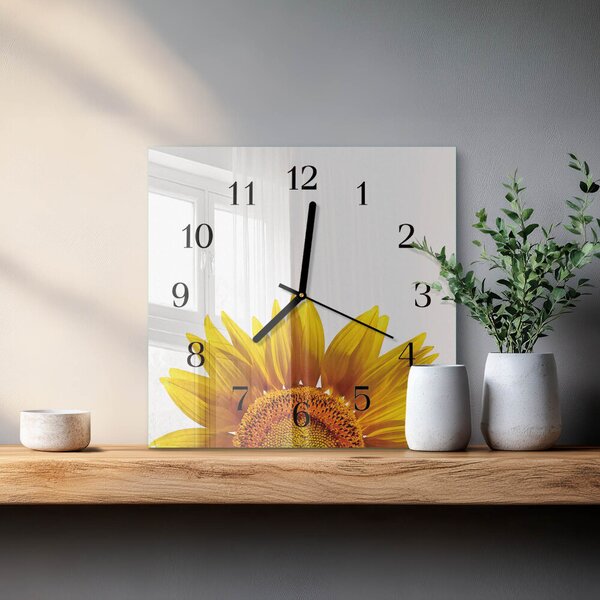 Skleněné hodiny na stěnu Květ zskc-30x30-00171068