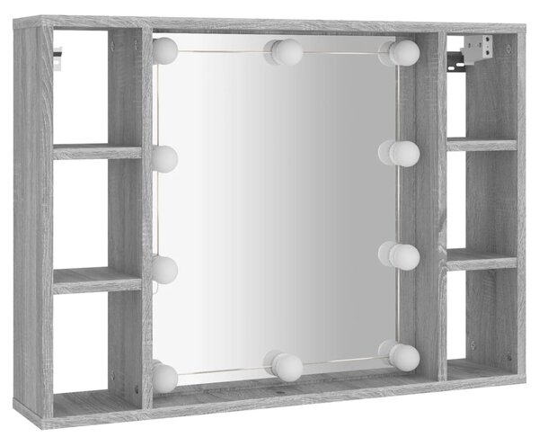 Zrcadlová skříňka s LED šedá sonoma 76 x 15 x 55 cm
