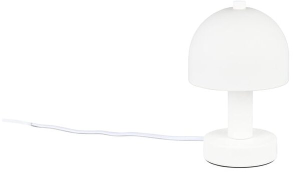 Bílá stolní lampa se skleněným stínidlem (výška 19 cm) Glenn – Reality
