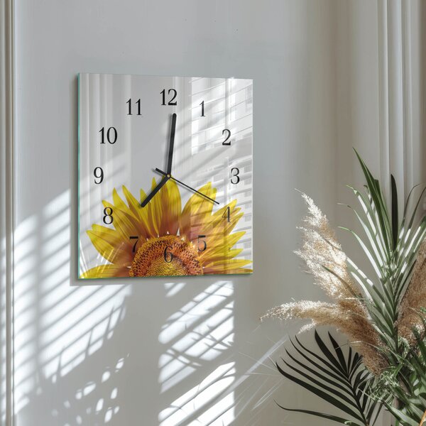 Skleněné hodiny na stěnu Květ zskc-30x30-00171068
