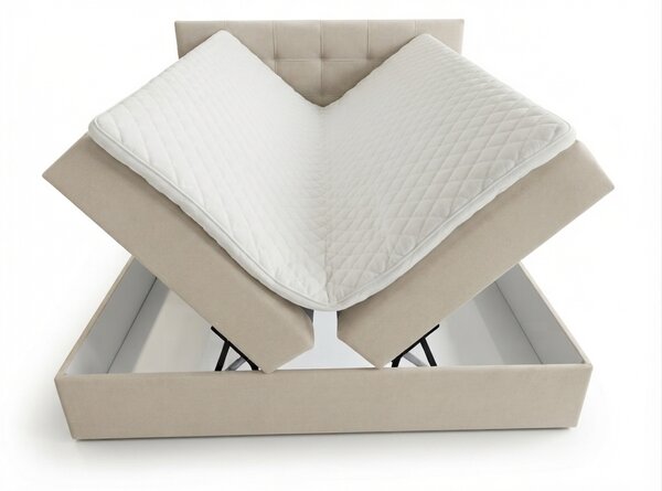 Čalouněná postel boxspring DIRELIS TRINITY 140x200 cm béžová Matrace: Matrace Bonell pružinová