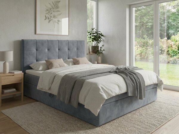 Čalouněná postel boxspring DIRELIS TRINITY 140x200 cm šedá Matrace: Matrace Bonell pružinová