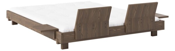 Hnědá dvoulůžková postel z borovicového dřeva s roštem 160x200 cm Social – Karup Design