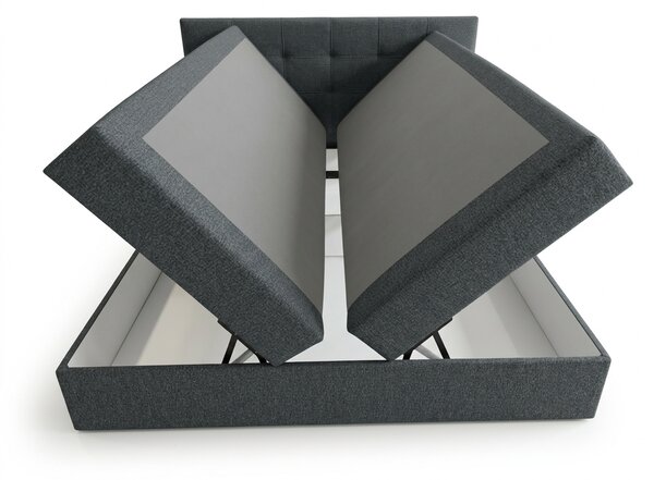 Čalouněná postel boxspring DIRELIS VIBE 140x200 cm tmavě šedá Matrace: Matrace Bonell pružinová