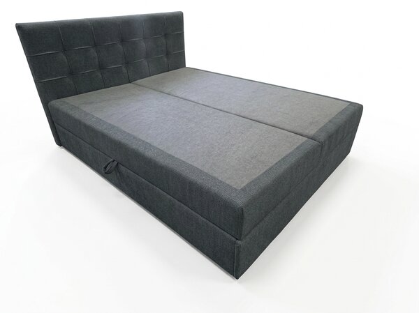 Čalouněná postel boxspring DIRELIS VIBE 140x200 cm tmavě šedá Matrace: Matrace Bonell pružinová