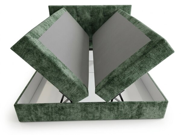 Čalouněná postel boxspring DIRELIS VIBE 160x200 cm tmavě zelená Matrace: Matrace Bonell pružinová