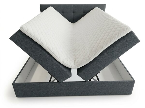 Čalouněná postel boxspring DIRELIS VIBE 140x200 cm tmavě šedá Matrace: Matrace Bonell pružinová