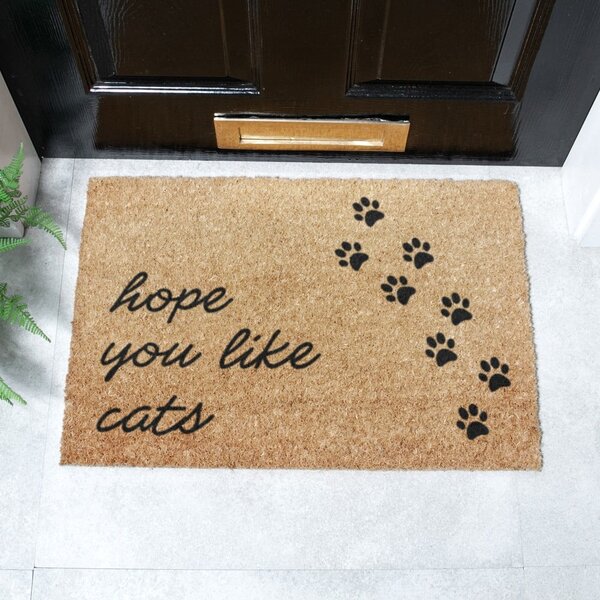 Rohožka z kokosového vlákna 40x60 cm Hope You Like Cats – Artsy Doormats