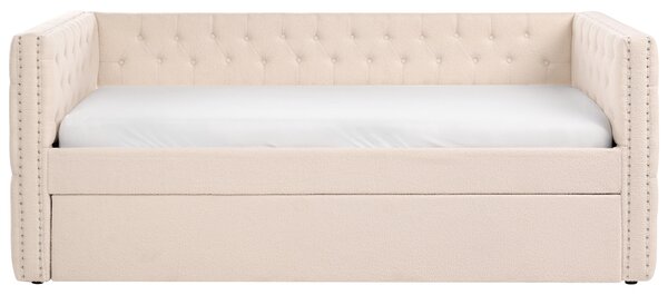 Rozkládací postel Buklé GASSIN 90 x 200 cm Světle béžová